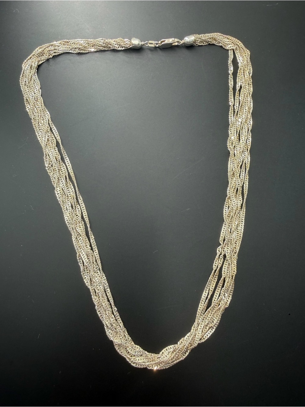 Sterling Silver 925 Multi-strand Necklace 18"